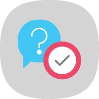 Question Flat Curve Icon Design vector