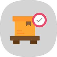 Parcel Flat Curve Icon Design vector