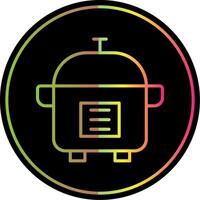Slow Cooker Line Gradient Due Color Icon Design vector