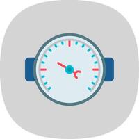 Pressure Gauge Flat Curve Icon Design vector