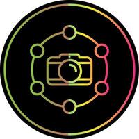 Camera Line Gradient Due Color Icon Design vector