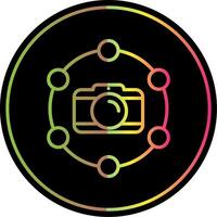 Camera Line Gradient Due Color Icon Design vector