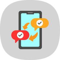 Text Message Flat Curve Icon Design vector