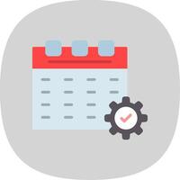 Calendar Flat Curve Icon Design vector