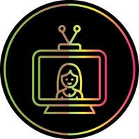 Television Line Gradient Due Color Icon Design vector