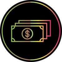 Dollar Line Gradient Due Color Icon Design vector