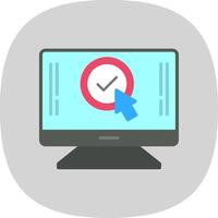 Mouse Pointer Flat Curve Icon Design vector