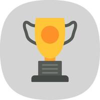 Trophy Flat Curve Icon Design vector