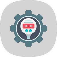 Pressure Gauge Flat Curve Icon Design vector