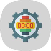 Pressure Gauge Flat Curve Icon Design vector