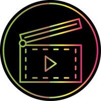 Clapperboard Line Gradient Due Color Icon Design vector