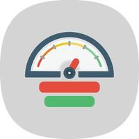 Pressure Gauge Flat Curve Icon Design vector