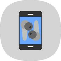 Smart Phone Flat Curve Icon Design vector