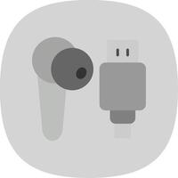 Earbud Flat Curve Icon Design vector