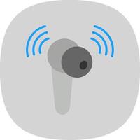 Earbud Flat Curve Icon Design vector