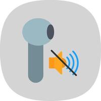 Earbuds Flat Curve Icon Design vector