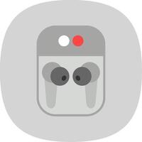 Earbuds Flat Curve Icon Design vector