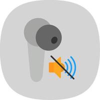 Earbud Flat Curve Icon Design vector