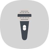 Mic Flat Curve Icon Design vector