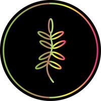 Fern Line Gradient Due Color Icon Design vector