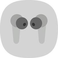 Earbuds Flat Curve Icon Design vector