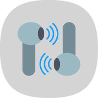 Earbud Flat Curve Icon Design vector