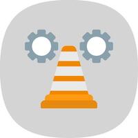 Traffic Cone Flat Curve Icon Design vector