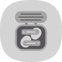 Earbuds Flat Curve Icon Design vector
