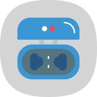 Earbuds Flat Curve Icon Design vector