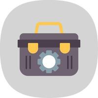 Toolbox Flat Curve Icon Design vector