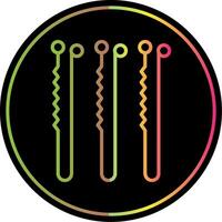 Bobby Pin Line Gradient Due Color Icon Design vector