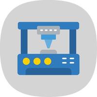 3d Printer Flat Curve Icon Design vector