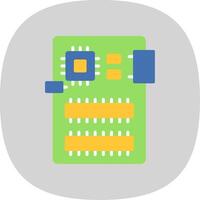 Circuit Board Flat Curve Icon Design vector