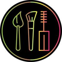 Makeup Brushes Line Gradient Due Color Icon Design vector
