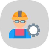 Engineer Flat Curve Icon Design vector