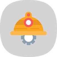 Saftey Helmet Flat Curve Icon Design vector