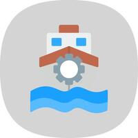 Boat Flat Curve Icon Design vector