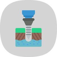 Drilling Flat Curve Icon Design vector