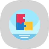 Puzzle Flat Curve Icon Design vector