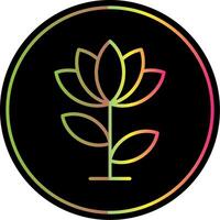 Lotus Flower Line Gradient Due Color Icon Design vector