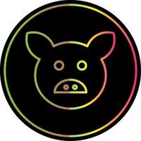 Pig Line Gradient Due Color Icon Design vector