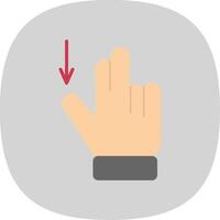 Two Fingers Drag Down Flat Curve Icon Design vector