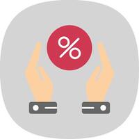 Hand Take And Percent Flat Curve Icon Design vector