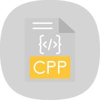 Cpp Flat Curve Icon Design vector