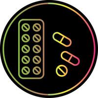 Pills Line Gradient Due Color Icon Design vector