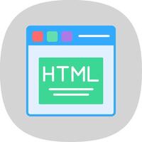 Html Flat Curve Icon Design vector