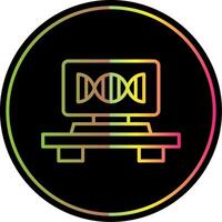 Dna Strand Line Gradient Due Color Icon Design vector