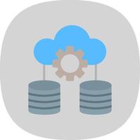 Data Storage Flat Curve Icon Design vector