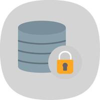 secure Database Flat Curve Icon Design vector