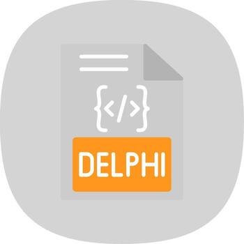Delphi Flat Curve Icon Design vector